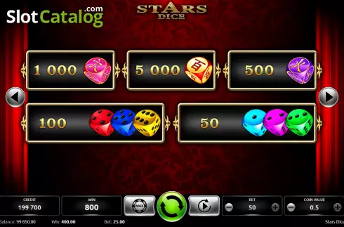 Οθόνη5. Stars Dice Κουλοχέρης