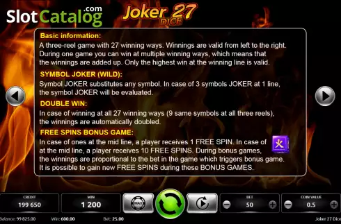 Οθόνη6. Joker 27 Dice Κουλοχέρης