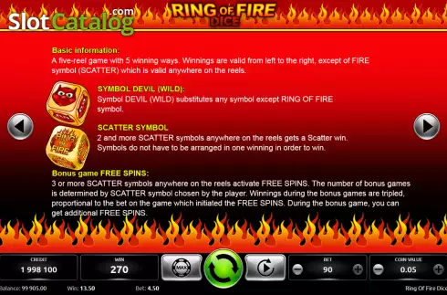 Οθόνη7. Ring Of Fire Dice Κουλοχέρης