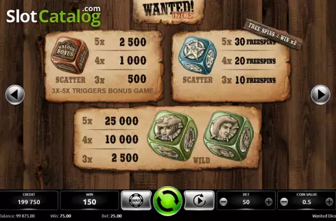 Οθόνη6. Wanted Dice Κουλοχέρης