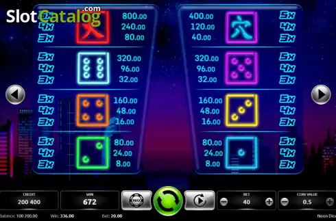 Οθόνη5. Neon Dice (KAJOT) Κουλοχέρης 