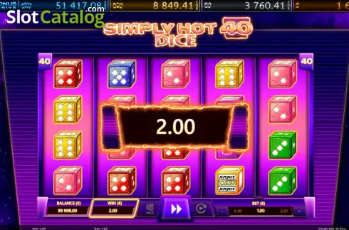 Οθόνη3. Simply Hot 40 Dice Κουλοχέρης 