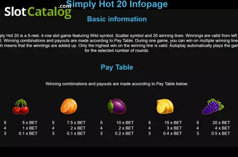 Οθόνη4. Simply Hot 20 Κουλοχέρης
