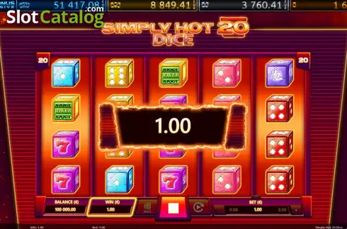 Οθόνη3. Simply Hot 20 Dice Κουλοχέρης 