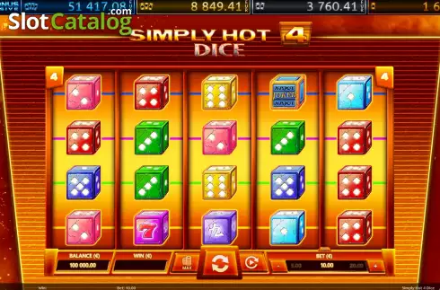 Οθόνη2. Simply Hot 4 Dice Κουλοχέρης