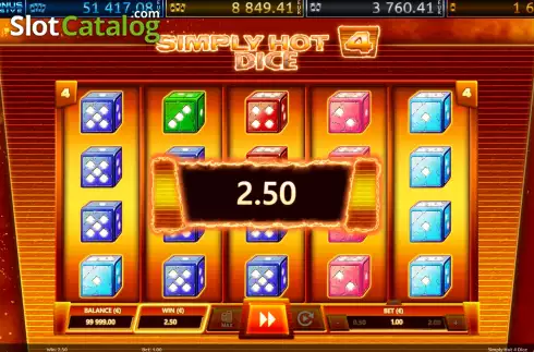 Οθόνη4. Simply Hot 4 Dice Κουλοχέρης