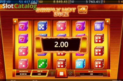 Οθόνη3. Simply Hot 4 Dice Κουλοχέρης