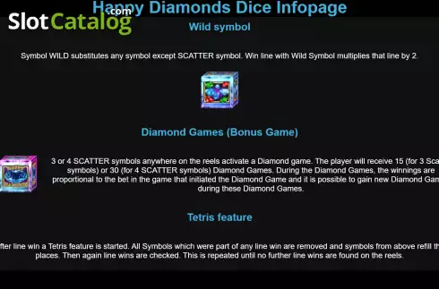 Οθόνη6. Happy Diamonds Dice Κουλοχέρης