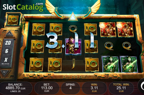 Οθόνη8. Temple of Heroes (Kalamba Games) Κουλοχέρης 