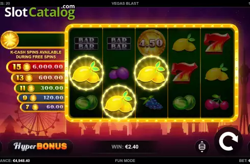 Οθόνη3. Vegas Blast Κουλοχέρης