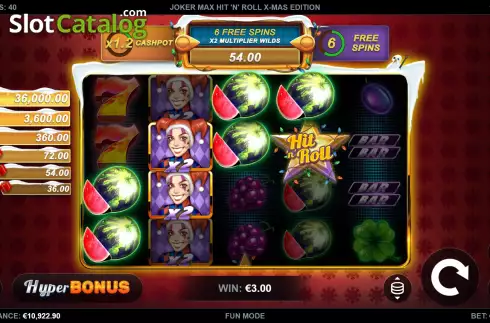 Οθόνη5. Joker Max: Hit 'n' Roll Xmas Edition Κουλοχέρης