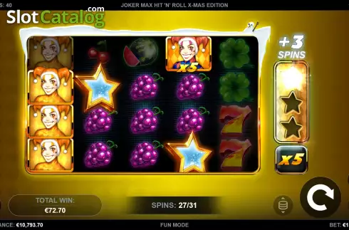 Οθόνη9. Joker Max: Hit 'n' Roll Xmas Edition Κουλοχέρης