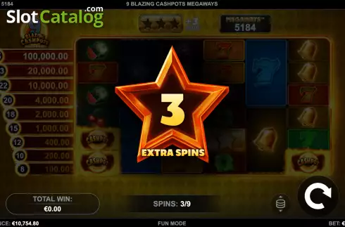 Οθόνη7. 9 Blazing Cashpots Megaways Κουλοχέρης