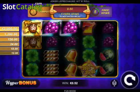 Οθόνη3. Joker Leprechauns Hit 'n' Roll Κουλοχέρης