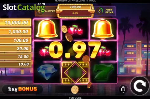 Οθόνη3. Miami Bonus Wheel Hit 'n' Roll Κουλοχέρης