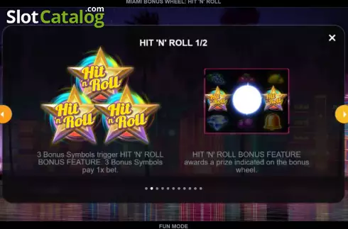 Οθόνη9. Miami Bonus Wheel Hit 'n' Roll Κουλοχέρης