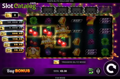 Οθόνη3. Santa Blitz Hold and Win Κουλοχέρης