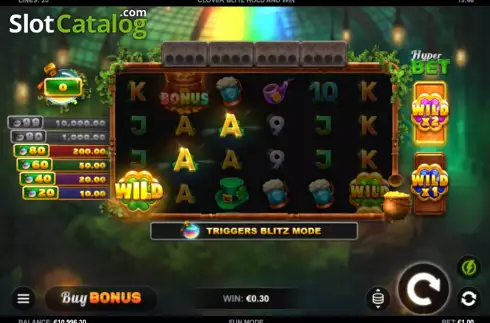 Οθόνη3. Clover Blitz Hold and Win Κουλοχέρης