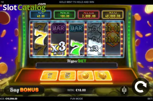 Οθόνη3. Gold Mint 7s Hold and Win Κουλοχέρης 