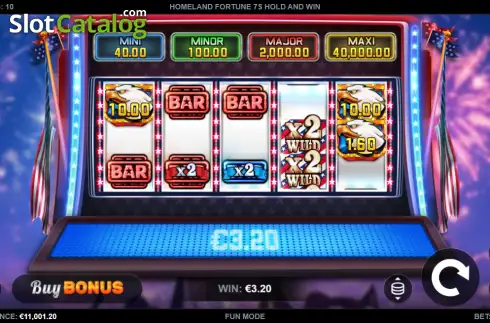 Οθόνη3. Homeland Fortune 7s Hold and Win Κουλοχέρης 