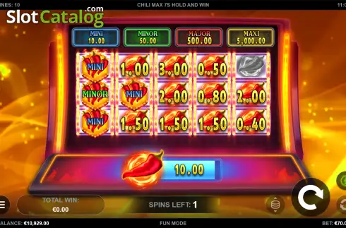 Οθόνη3. Chili Max 7s Hold and Win Κουλοχέρης