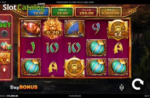 Οθόνη2. Dragons Glow Hold and Win Κουλοχέρης