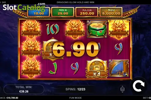Οθόνη3. Dragons Glow Hold and Win Κουλοχέρης