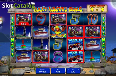 Οθόνη3. Lucky Larry’s Lobstermania 2 1024 Ways Super Rich Respins Κουλοχέρης