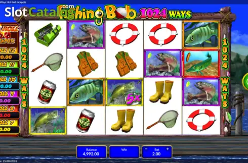 Οθόνη2. Fishing Bob 1024 Ways Hot Roll Jackpots Κουλοχέρης 