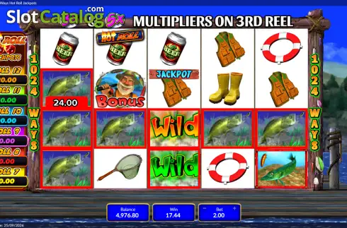 Οθόνη3. Fishing Bob 1024 Ways Hot Roll Jackpots Κουλοχέρης 