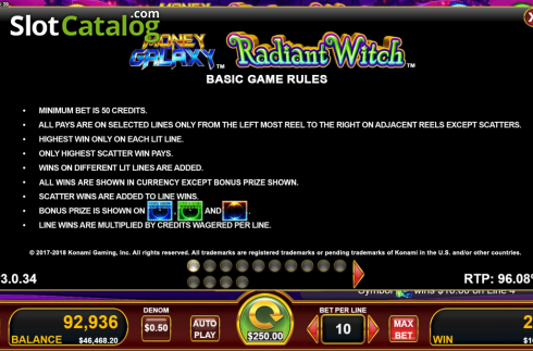 Οθόνη6. Money Galaxy Radiant Witch Κουλοχέρης
