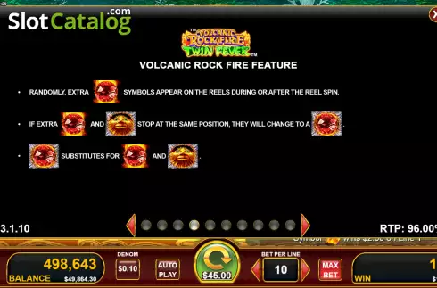 Οθόνη6. Volcanic Rock Fire Twin Fever Κουλοχέρης