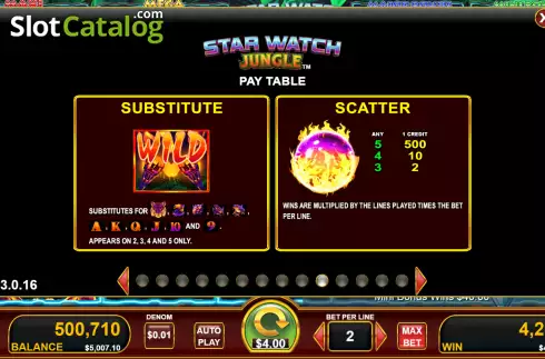 Οθόνη5. Star Watch Jungle Κουλοχέρης 
