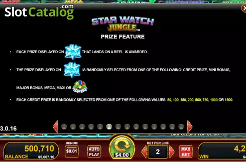 Οθόνη6. Star Watch Jungle Κουλοχέρης 