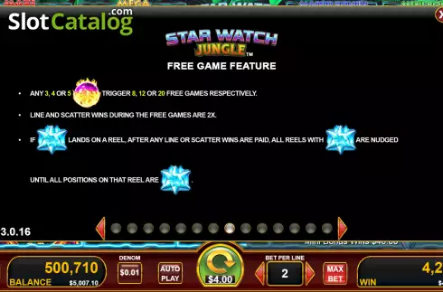 Οθόνη8. Star Watch Jungle Κουλοχέρης 