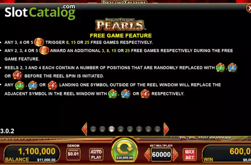 Οθόνη7. Dragon Treasure Pearls Κουλοχέρης
