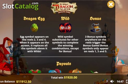 Οθόνη8. Dragon Slayer (Lady Luck Games) Κουλοχέρης