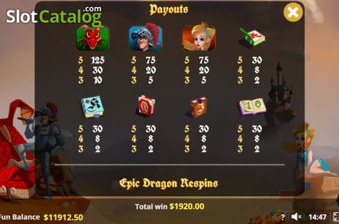 Οθόνη9. Dragon Slayer (Lady Luck Games) Κουλοχέρης