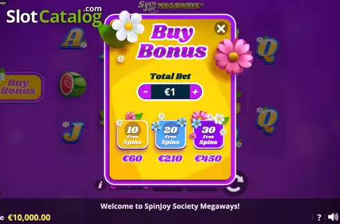 Οθόνη7. SpinJoy Society Megaways Κουλοχέρης