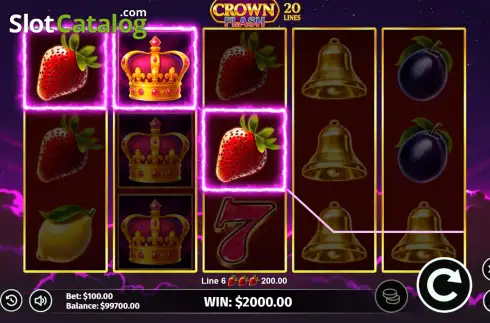 Οθόνη3. Crown Flash: 20 Lines Κουλοχέρης
