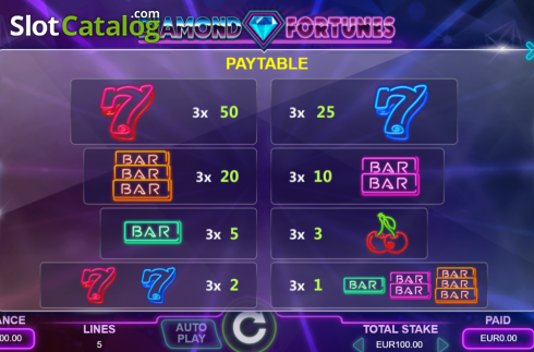 Οθόνη9. Diamond Fortunes Κουλοχέρης