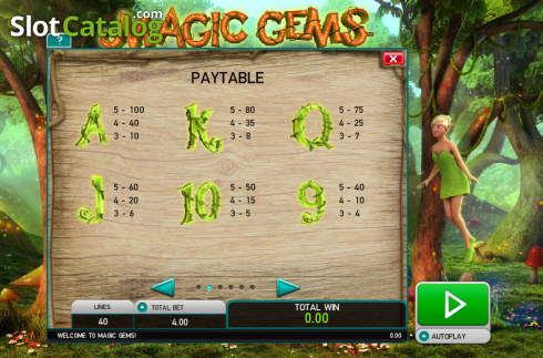 Οθόνη3. Magic Gems (Leander Games) Κουλοχέρης