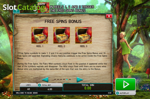 Οθόνη6. Magic Gems (Leander Games) Κουλοχέρης