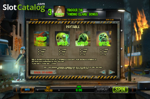 Οθόνη6. Zombie Rush (Leander Games) Κουλοχέρης