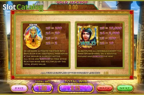 Πίνακας πληρωμών 1. Cleopatra's Gold (Leander Games) Κουλοχέρης