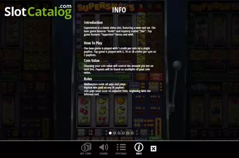 Πίνακας πληρωμών 3. Supershots Κουλοχέρης