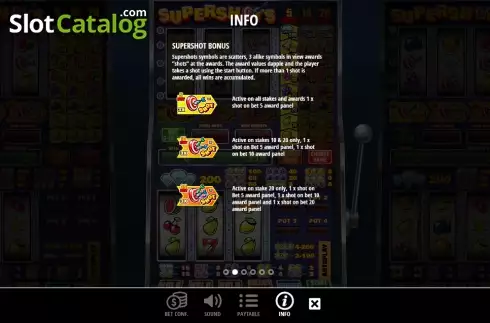 Πίνακας πληρωμών 4. Supershots Κουλοχέρης