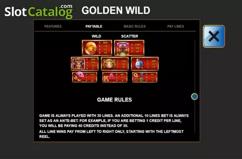 Οθόνη7. Golden Wild (Leander Games) Κουλοχέρης 
