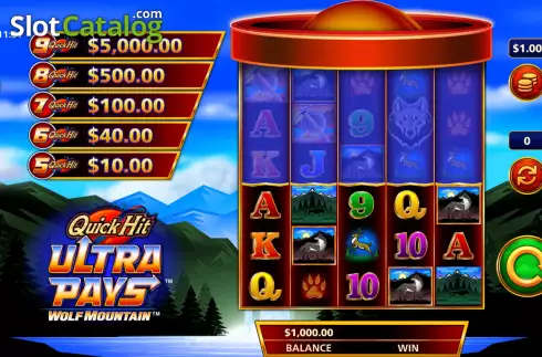 Οθόνη2. Quick Hit Ultra Pays Wolf Mountain Κουλοχέρης