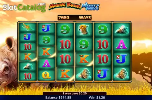 Οθόνη3. Raging Rhino Mighty Ways Κουλοχέρης